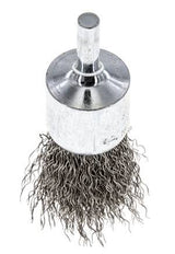 Enddrahtbürste 23 mm 6 mm Schaft Edelstahldraht 0,3 mm gewellt