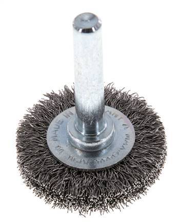 Rundbürste 30x6 mm 6 mm Schaft Stahldraht 0,2 mm geriffelt