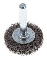 Rundbürste 30x6 mm 6 mm Schaft Stahldraht 0,2 mm geriffelt