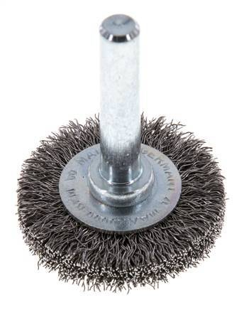 Rundbürste 30x6 mm 6 mm Schaft Stahldraht 0,2 mm geriffelt