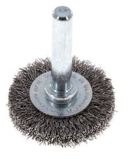 Rundbürste 30x6 mm 6 mm Schaft Stahldraht 0,2 mm geriffelt