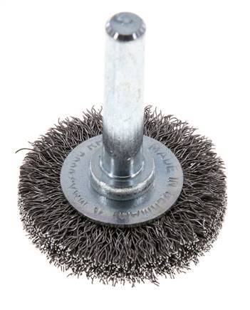 Rundbürste 30x6 mm 6 mm Schaft Stahldraht 0,2 mm geriffelt