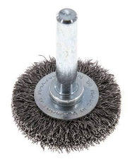 Rundbürste 30x6 mm 6 mm Schaft Stahldraht 0,2 mm geriffelt