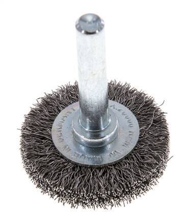 Rundbürste 30x6 mm 6 mm Schaft Stahldraht 0,2 mm geriffelt