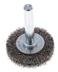 Rundbürste 30x6 mm 6 mm Schaft Stahldraht 0,2 mm geriffelt