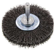 Rundbürste 70x14 mm 6 mm Schaft Stahldraht 0,3 mm geriffelt