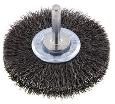 Rundbürste 70x14 mm 6 mm Schaft Stahldraht 0,3 mm geriffelt