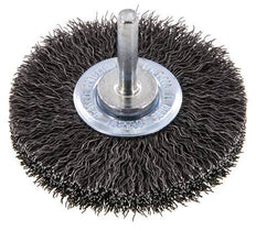 Rundbürste 70x14 mm 6 mm Schaft Stahldraht 0,3 mm geriffelt