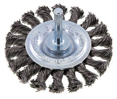 Rundbürste 75x12 mm 6 mm Schaft Stahldraht 0,5 mm 18xGeflecht