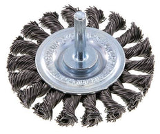 Rundbürste 75x12 mm 6 mm Schaft Stahldraht 0,5 mm 18xGeflecht