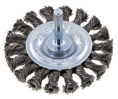 Rundbürste 75x12 mm 6 mm Schaft Stahldraht 0,5 mm 18xGeflecht