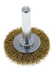 Rundbürste 30x6 mm 6 mm Schaft Messingdraht 0,2 mm geriffelt