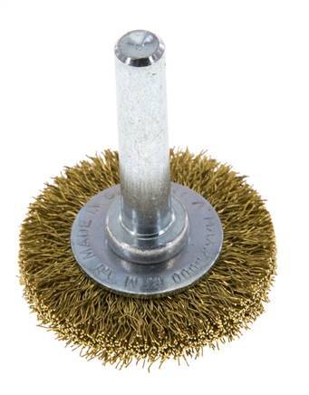 Rundbürste 30x6 mm 6 mm Schaft Messingdraht 0,2 mm geriffelt