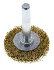 Rundbürste 30x6 mm 6 mm Schaft Messingdraht 0,2 mm geriffelt