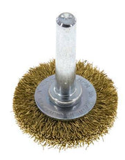 Rundbürste 30x6 mm 6 mm Schaft Messingdraht 0,2 mm geriffelt