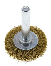 Rundbürste 30x6 mm 6 mm Schaft Messingdraht 0,2 mm geriffelt