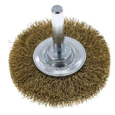 Rundbürste 50x10 mm 6 mm Schaft Messingdraht 0,2 mm geriffelt