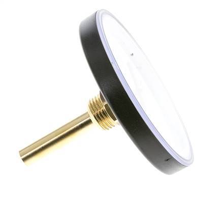 0 to +120°C Plastic Bimetallic Thermometer 100mm Cabinet 60mm Stem with Thermowell