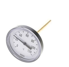 0 to +120°C Plastic Bimetallic Thermometer 80mm Cabinet 100mm Stem with Thermowell