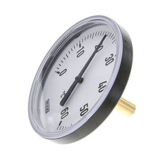 0 to +60°C Plastic Bimetallic Thermometer 100mm Cabinet 40mm Stem with Thermowell