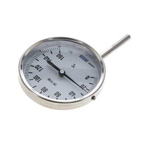 0 bis +160°C Bimetall-Thermometer aus Edelstahl 100mm Gehäuse 63mm Schaftunterseite