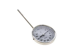 0 bis +200°C Bimetall-Thermometer aus Edelstahl 100mm Gehäuse 160mm Schaftunterseite