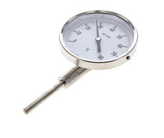 -20 bis +60°C Bimetall-Thermometer aus Edelstahl 100mm Gehäuse 100mm Schaftboden