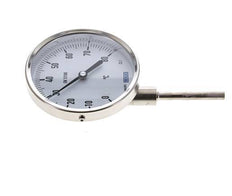 -20 bis +60°C Bimetall-Thermometer aus Edelstahl 100mm Gehäuse 100mm Schaftboden