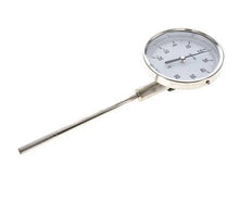 -20 bis +60°C Bimetall-Thermometer aus Edelstahl 100mm Gehäuse 160mm Schaftunterteil