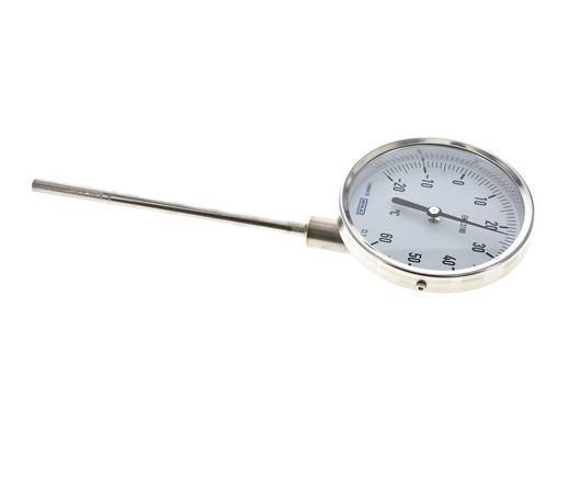 -20 bis +60°C Bimetall-Thermometer aus Edelstahl 100mm Gehäuse 160mm Schaftunterteil