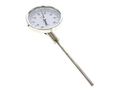 -20 bis +60°C Bimetall-Thermometer aus Edelstahl 100mm Gehäuse 160mm Schaftunterteil