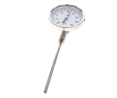 -20 bis +60°C Bimetall-Thermometer aus Edelstahl 100mm Gehäuse 160mm Schaftunterteil