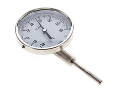 -20 bis +60°C Bimetall-Thermometer aus Edelstahl 100mm Gehäuse 63mm Schaftunterseite