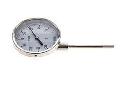-30 bis +50°C Bimetall-Thermometer aus Edelstahl 100mm Gehäuse 100mm Schaftboden