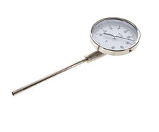 -30 bis +50°C Bimetall-Thermometer aus Edelstahl 100mm Gehäuse 160mm Schaftunterteil