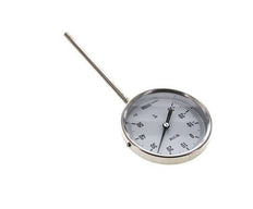 -30 bis +50°C Bimetall-Thermometer aus Edelstahl 100mm Gehäuse 160mm Schaftunterteil