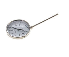 -30 bis +50°C Bimetall-Thermometer aus Edelstahl 100mm Gehäuse 160mm Schaftunterteil