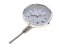 -30 bis +50°C Bimetall-Thermometer aus Edelstahl 100mm Gehäuse 63mm Schaftunterseite