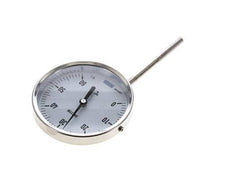 0 bis +60°C Bimetall-Thermometer aus Edelstahl 100mm Gehäuse 100mm Schaftboden