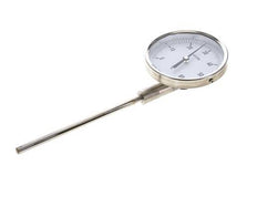 0 bis +60°C Bimetall-Thermometer aus Edelstahl 100mm Gehäuse 160mm Schaftunterteil