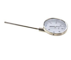 0 bis +60°C Bimetall-Thermometer aus Edelstahl 100mm Gehäuse 160mm Schaftunterteil