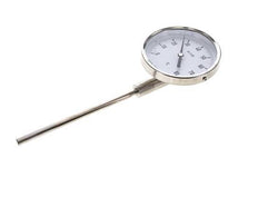 0 bis +80°C Bimetall-Thermometer aus Edelstahl 100mm Gehäuse 63mm Schaftunterseite
