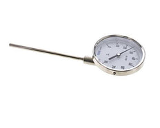0 bis +80°C Bimetall-Thermometer aus Edelstahl 100mm Gehäuse 63mm Schaftunterseite