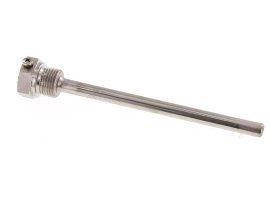 Schutzrohr aus Edelstahl G 1/2 Zoll mit Bolzenbefestigung für 160-mm-Schaft Max. 600°C und 25 bar