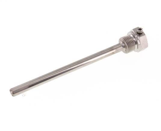 Schutzrohr aus Edelstahl G 1/2 Zoll mit Bolzenbefestigung für 160-mm-Schaft Max. 600°C und 25 bar