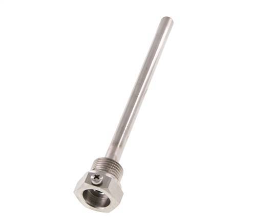 Schutzrohr aus Edelstahl G 1/2 Zoll mit Bolzenbefestigung für 160-mm-Schaft Max. 600°C und 25 bar