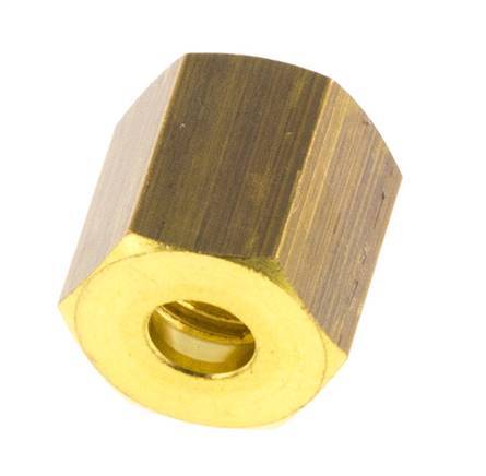 M8x1 x 4mm Brass Union nut for Compression fitting [10 Pieces]
