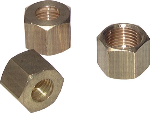 M8x1 x 4mm Brass Union nut for Compression fitting [10 Pieces]
