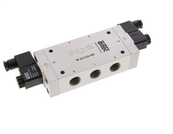 5/3 G1/2'' Center Closed Magnetventil 24V AC 3-10bar/42-140psi Airtec