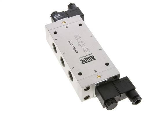 5/3 G1/2'' Center Closed Magnetventil 24V AC 3-10bar/42-140psi Airtec